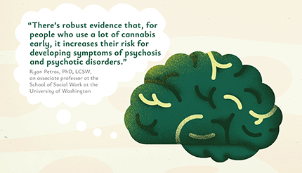 there is robust evidence that for people who use a lot of cannabis early it increases their risk for developing symptoms of psychosis and psychotic disorders